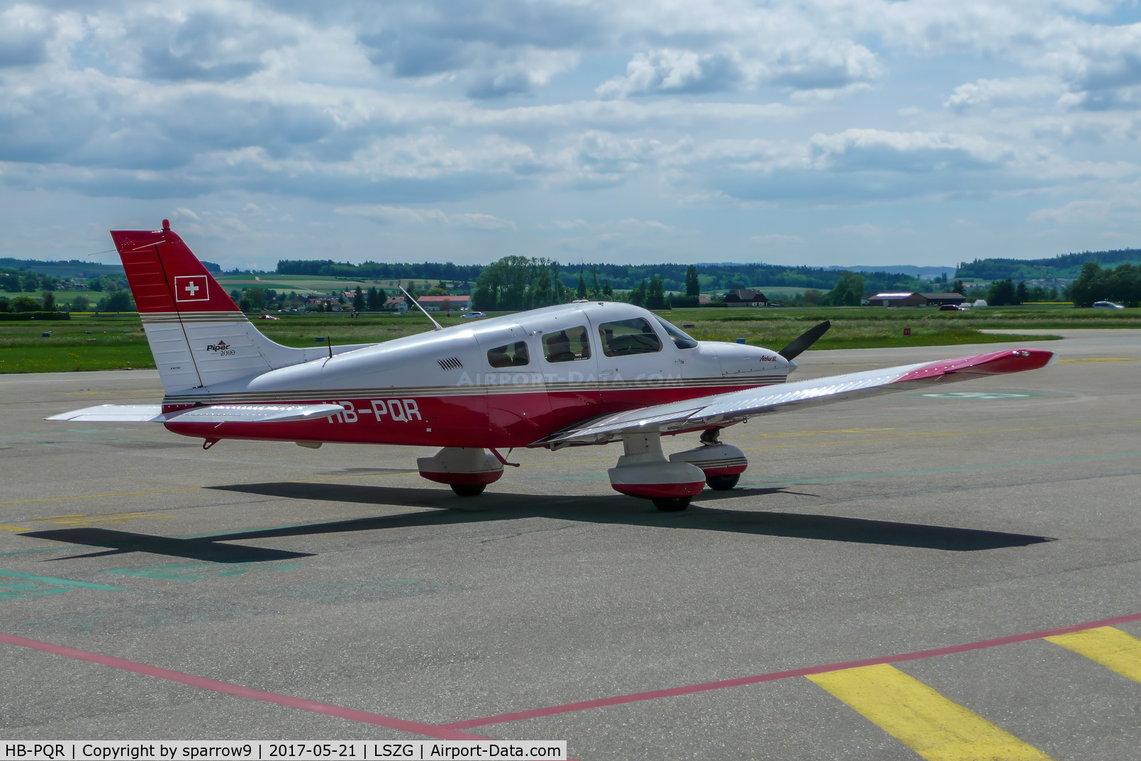 HB-PQR, 2000 Piper PA-28-181 Archer III C/N 2843363, At Grenchen. HB-registered sinc 2004-12-16.