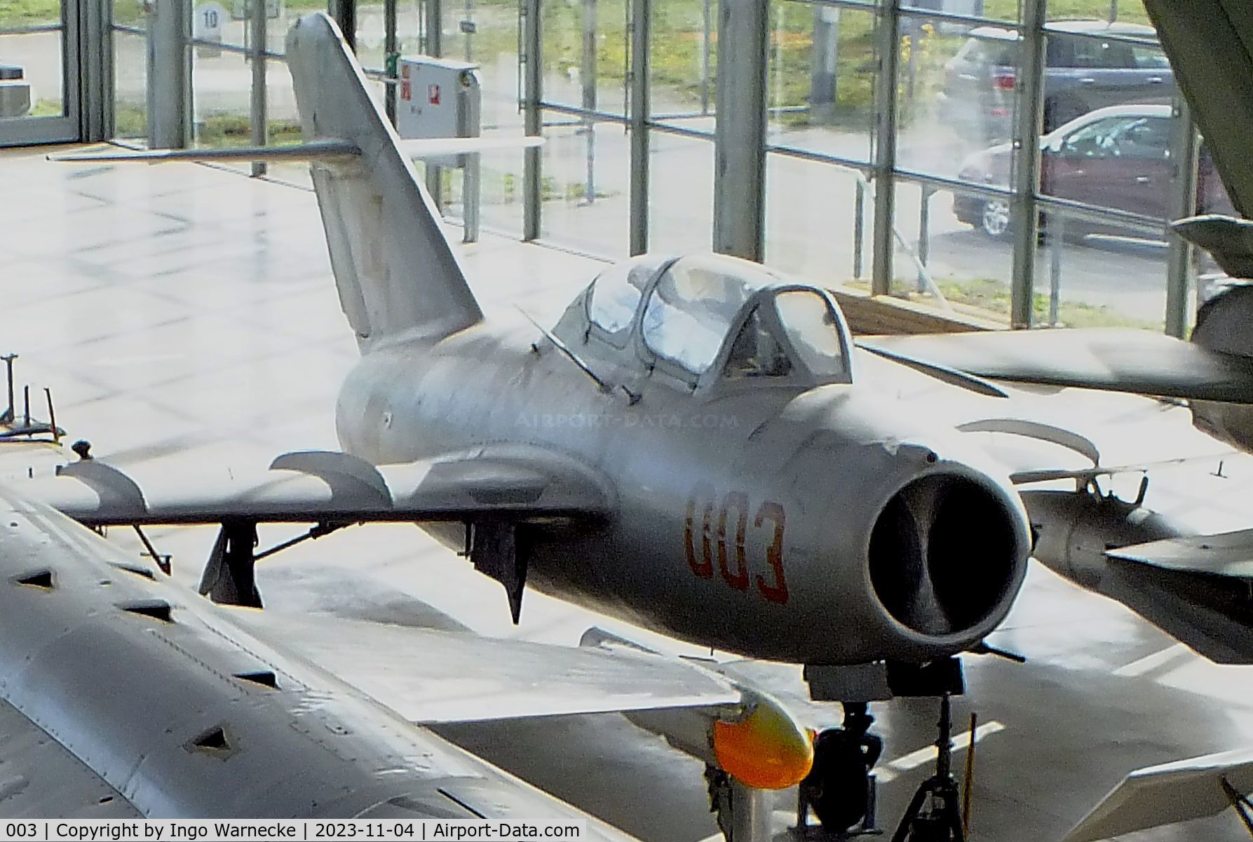 003, PZL-Mielec Lim-2 (MiG-15bis) (MiG-15bis) C/N 1A08003, PZL-Mielec SBLim-1 (MiG-15UTI) MIDGET at the Flugwerft Schleißheim of Deutsches Museum, Oberschleißheim