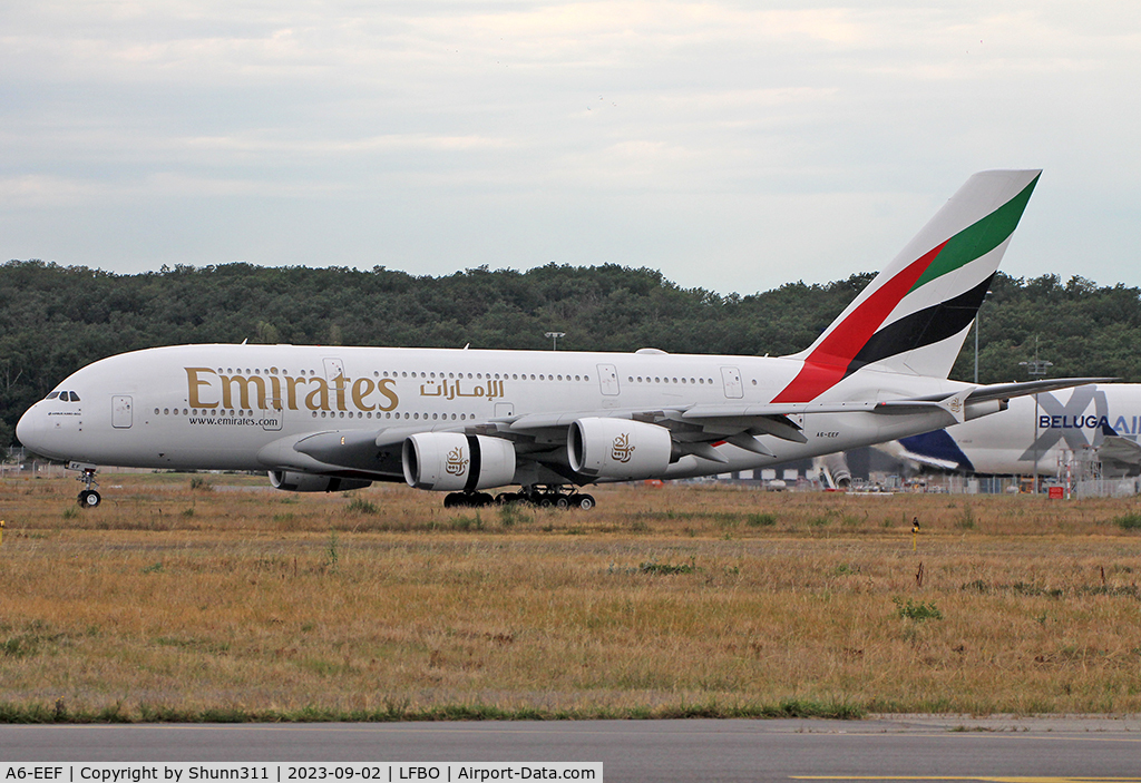 A6-EEF, 2012 Airbus A380-861 C/N 113, Landing rwy 14R