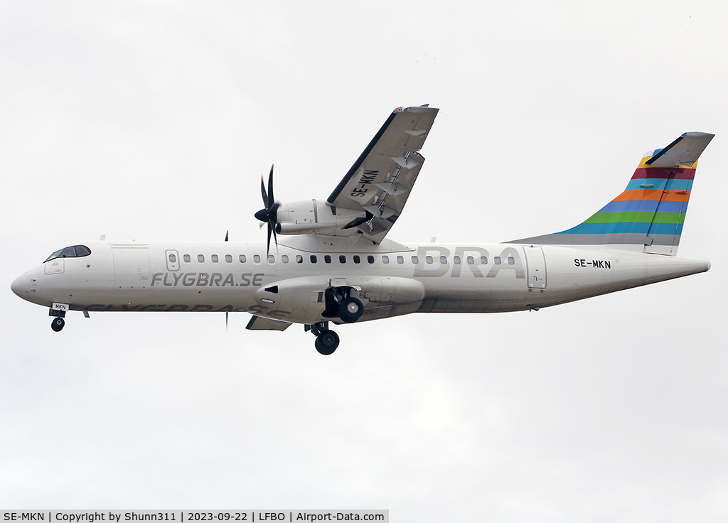 SE-MKN, 2020 ATR 72-600 C/N 1578, Landing rwy 32L... Flight from Air Corsica