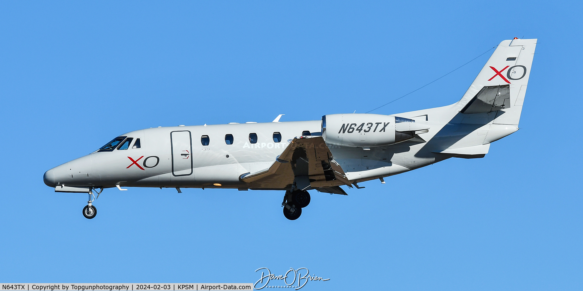 N643TX, 2002 Cessna 560XL Citation Excel C/N 560-5295, Landing RW34