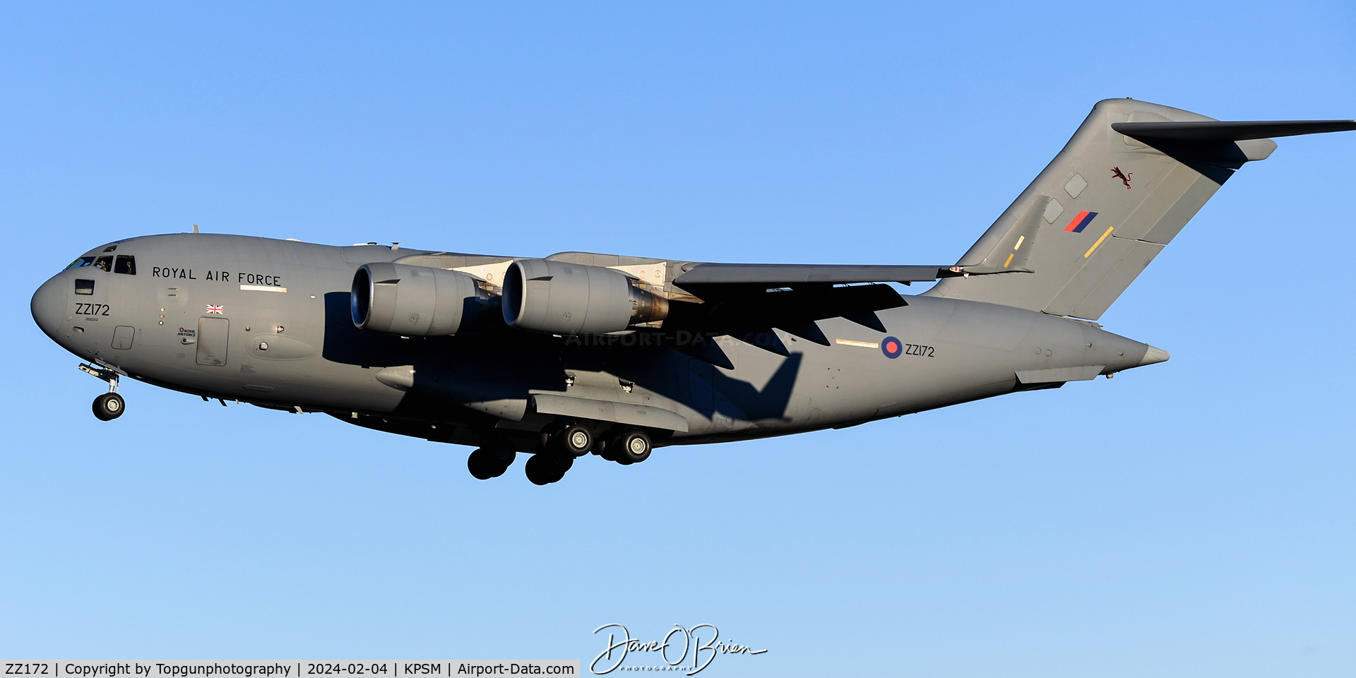 ZZ172, 2000 Boeing C-17A Globemaster III C/N F-078, RAF w/a quick stop RON before heading west bound