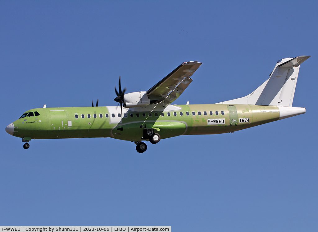F-WWEU, 2023 ATR 72-600 C/N 1674, C/n 1674 - For Liz Aviation Burkina Faso