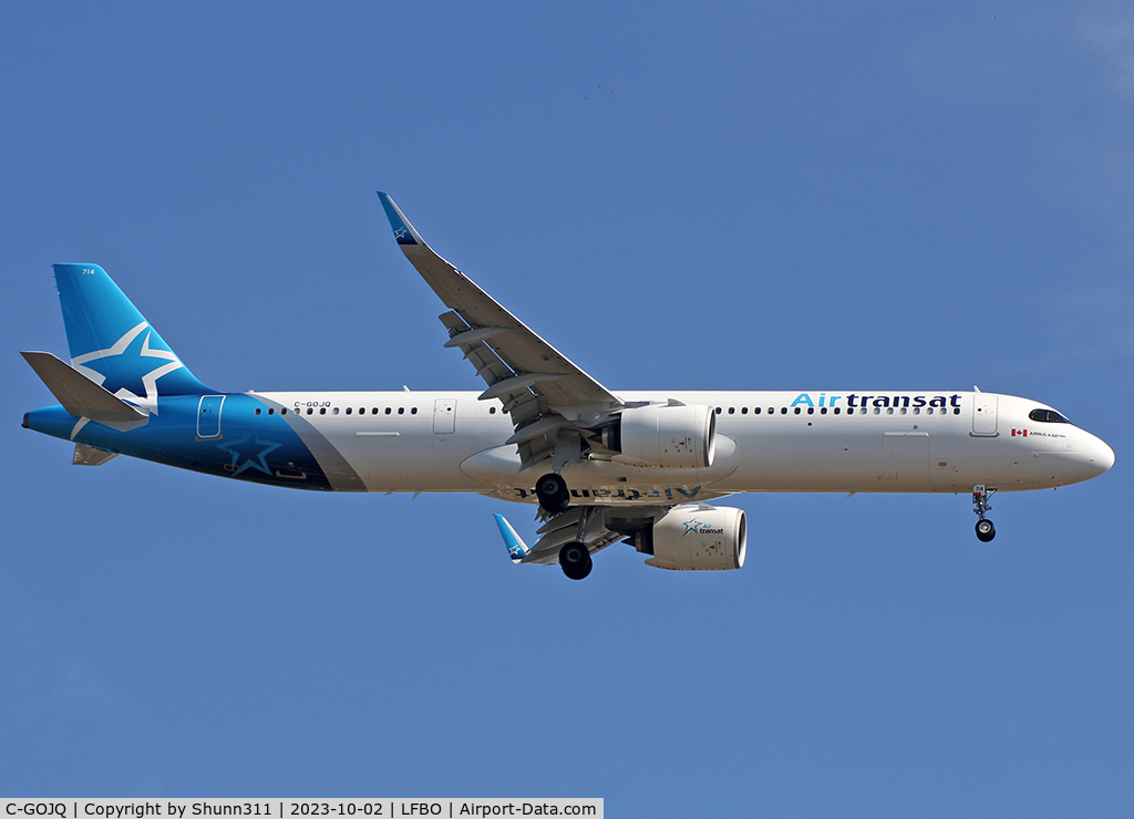 C-GOJQ, 2023 Airbus A321-271NX C/N 11389, Landing rwy 14L