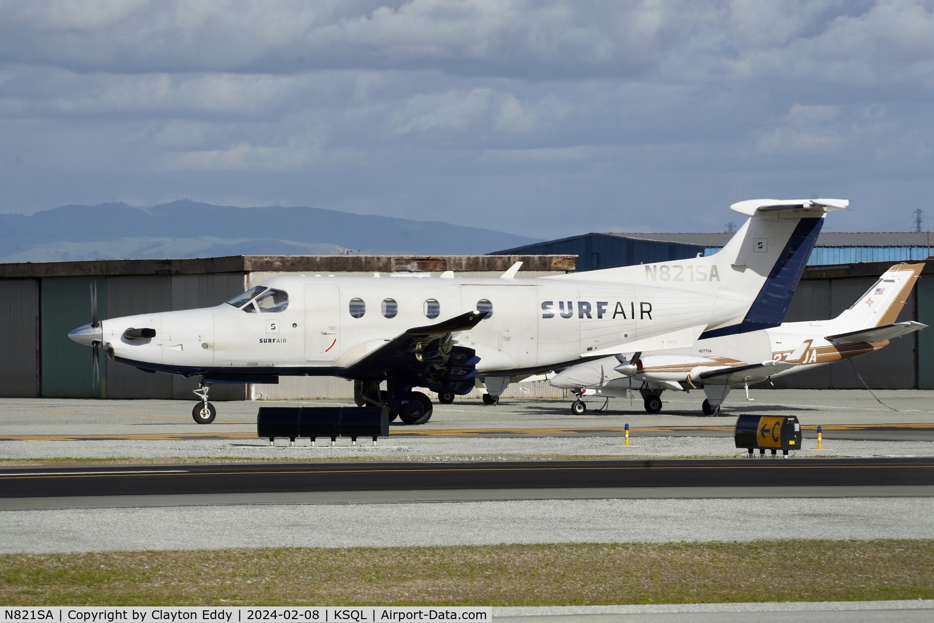 N821SA, 2015 Pilatus PC-12/47E C/N 1516, San Carlos Airport California 2024.