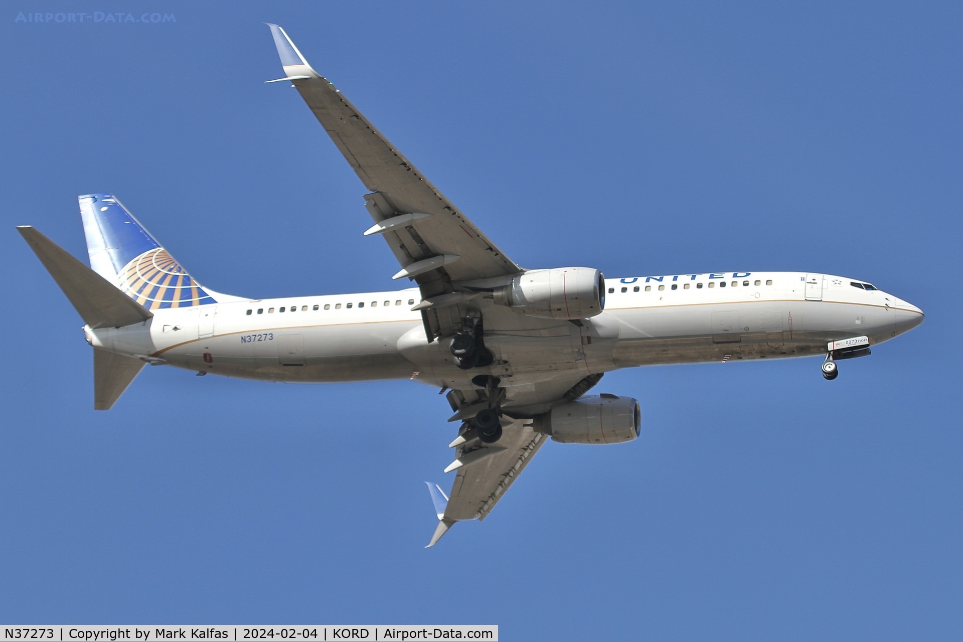 N37273, 2001 Boeing 737-824 C/N 31591, B738 United Airlines BOEING 737-824 N37273 UAL793 PHL-ORD