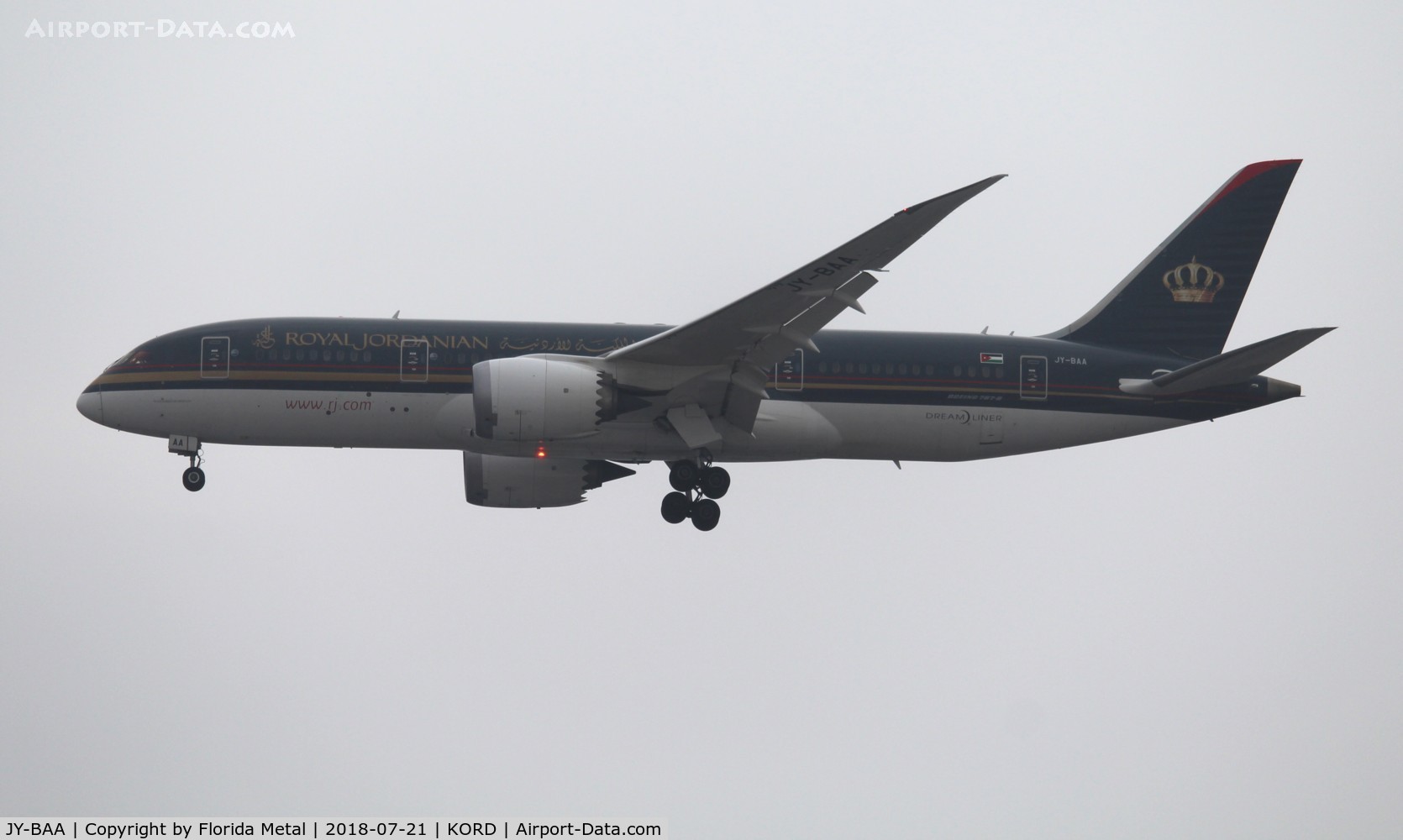 JY-BAA, 2014 Boeing 787-8 Dreamliner C/N 37983, RJA 788 zx AMM-ORD