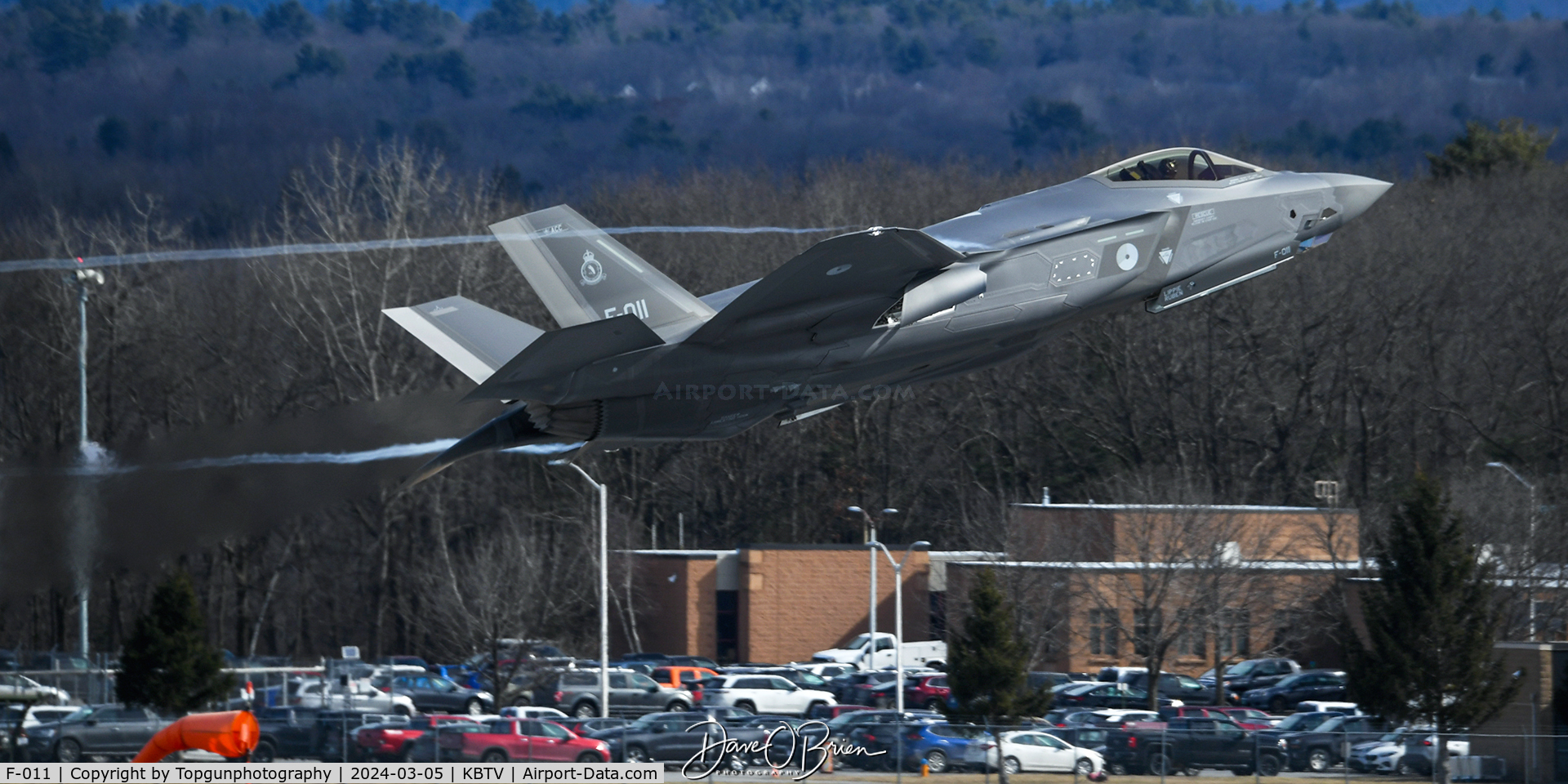 F-011, 2020 Lockheed Martin F-35A Lightning II C/N AN-11, NAF326 1st Dutch 35 departing VT for Red Flag 24-2 wagging its wings to their host 158th FW unit.