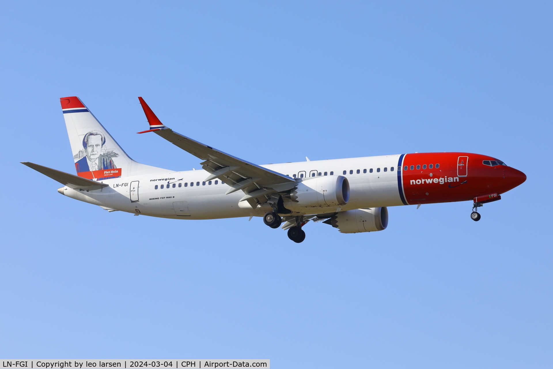 LN-FGI, 2022 Boeing 737-8 MAX C/N 65185, Copenhagen 4.3.2024