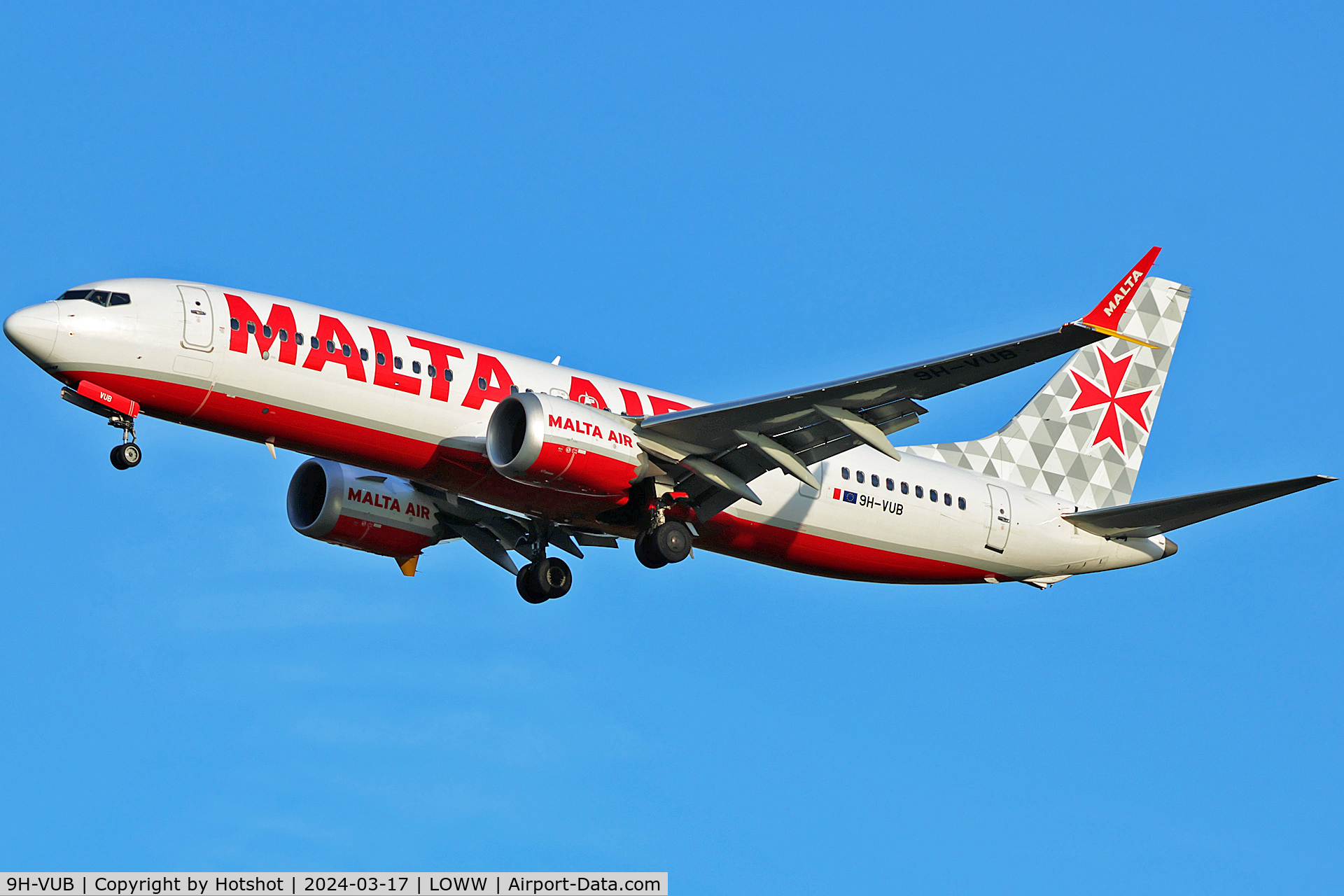 9H-VUB, 2021 Boeing 737-8-200 MAX C/N 65877, Malta Air livery; very nice colours