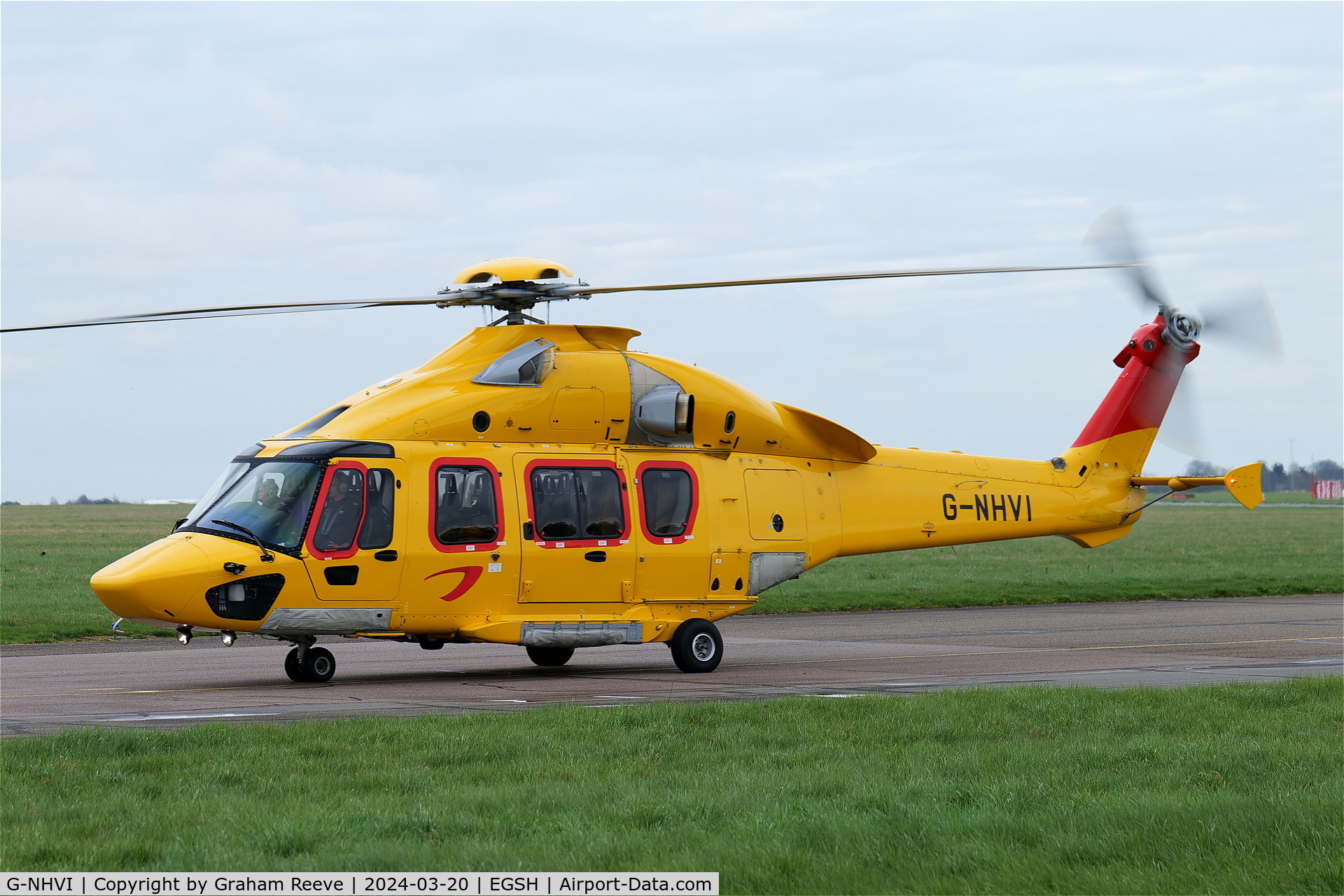 G-NHVI, 2015 Airbus Helicopters EC-175B C/N 5010, Just landed at Norwich.