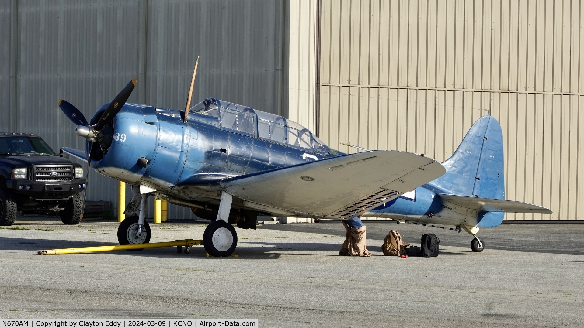 N670AM, 1993 Douglas SBD-5 Dauntless C/N 28536, Planes and Fame Chino airport 2024.