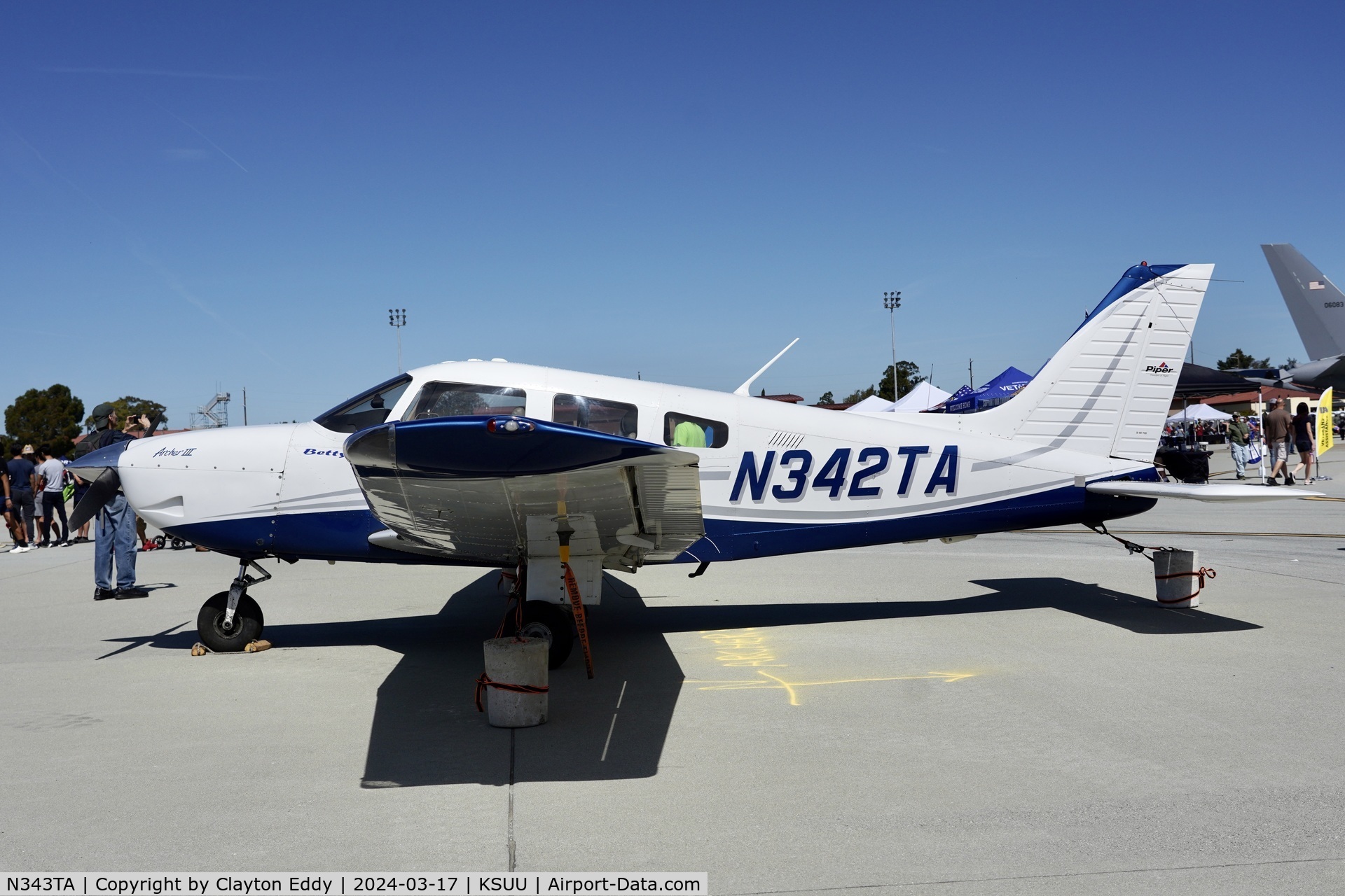 N343TA, 2006 Piper PA-28-181 C/N 2843646, Travis AFB airshow 2024.