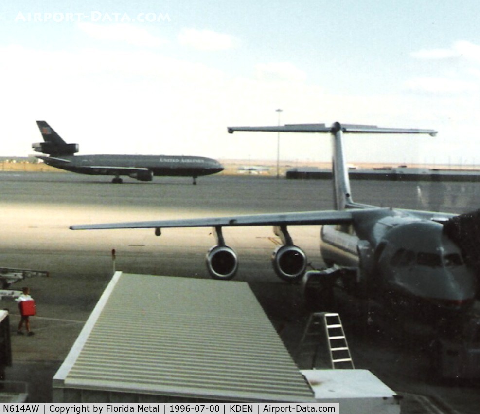 N614AW, 1988 British Aerospace BAe.146-300A C/N E3132, AWI/UE BAE-146-300 zx DEN 1996