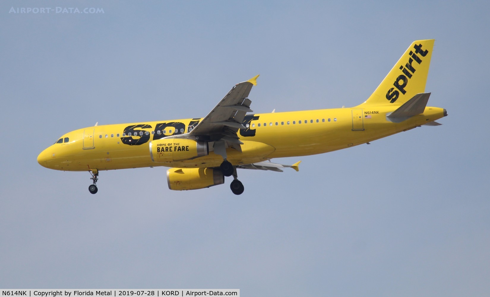 N614NK, 2012 Airbus A320-232 C/N 5132, NKS A320 yellow zx LAS-ORD