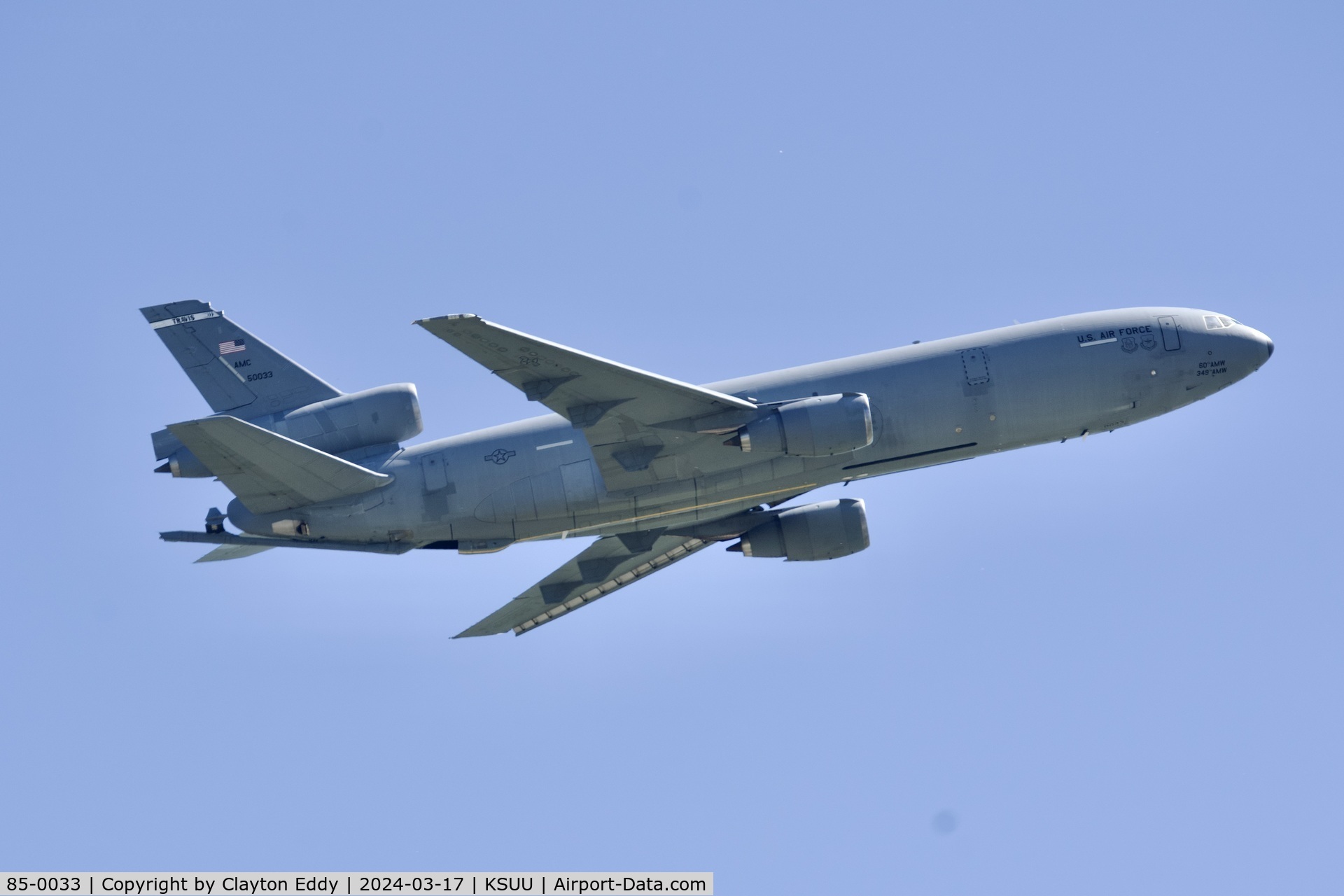 85-0033, 1985 McDonnell Douglas KC-10A Extender C/N 48238, Last year of the KC-10 Travis AFB airshow 2024.