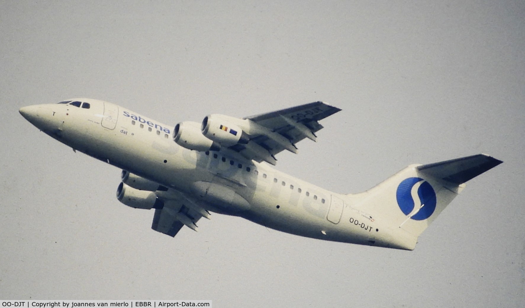OO-DJT, 1996 British Aerospace Avro 146-RJ85 C/N E.2294, ex-slide