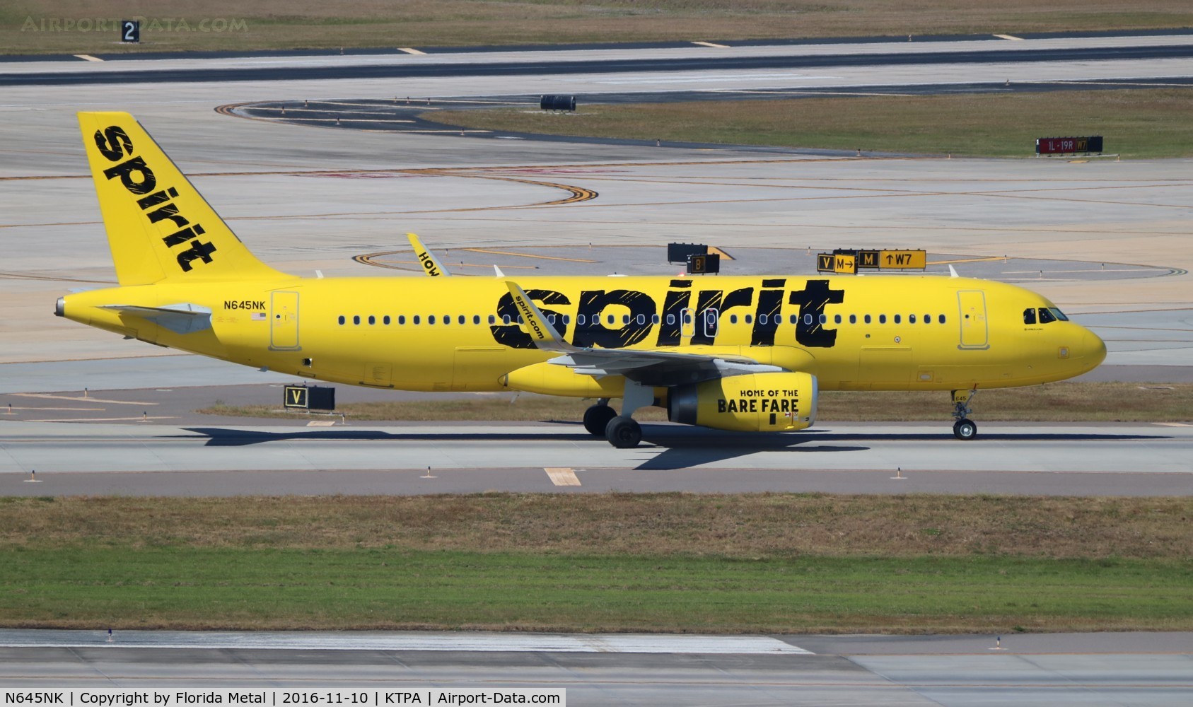 N645NK, 2016 Airbus A320-232 C/N 7008, NKS A320 yellow zx DTW-TPA