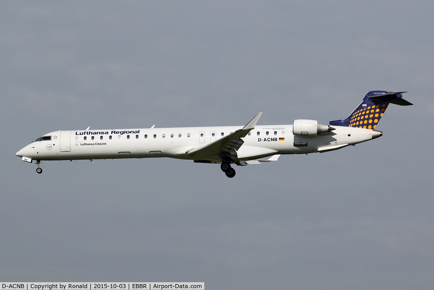 D-ACNB, 2009 Bombardier CRJ-900ER (CL-600-2D24) C/N 15230, at ebbr