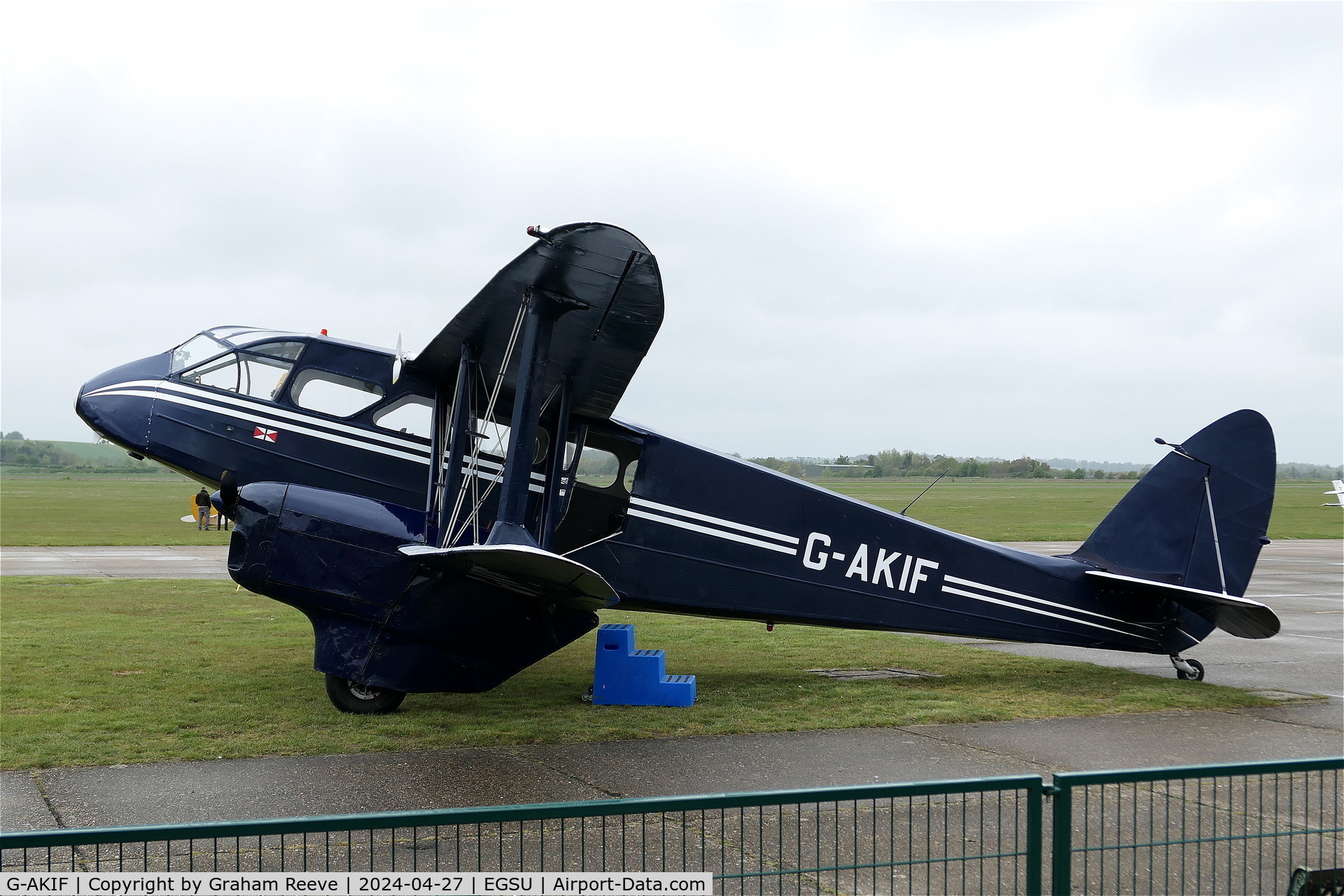 G-AKIF, 1944 De Havilland DH-89A Dominie/Dragon Rapide C/N 6838, Parked at Duxford.