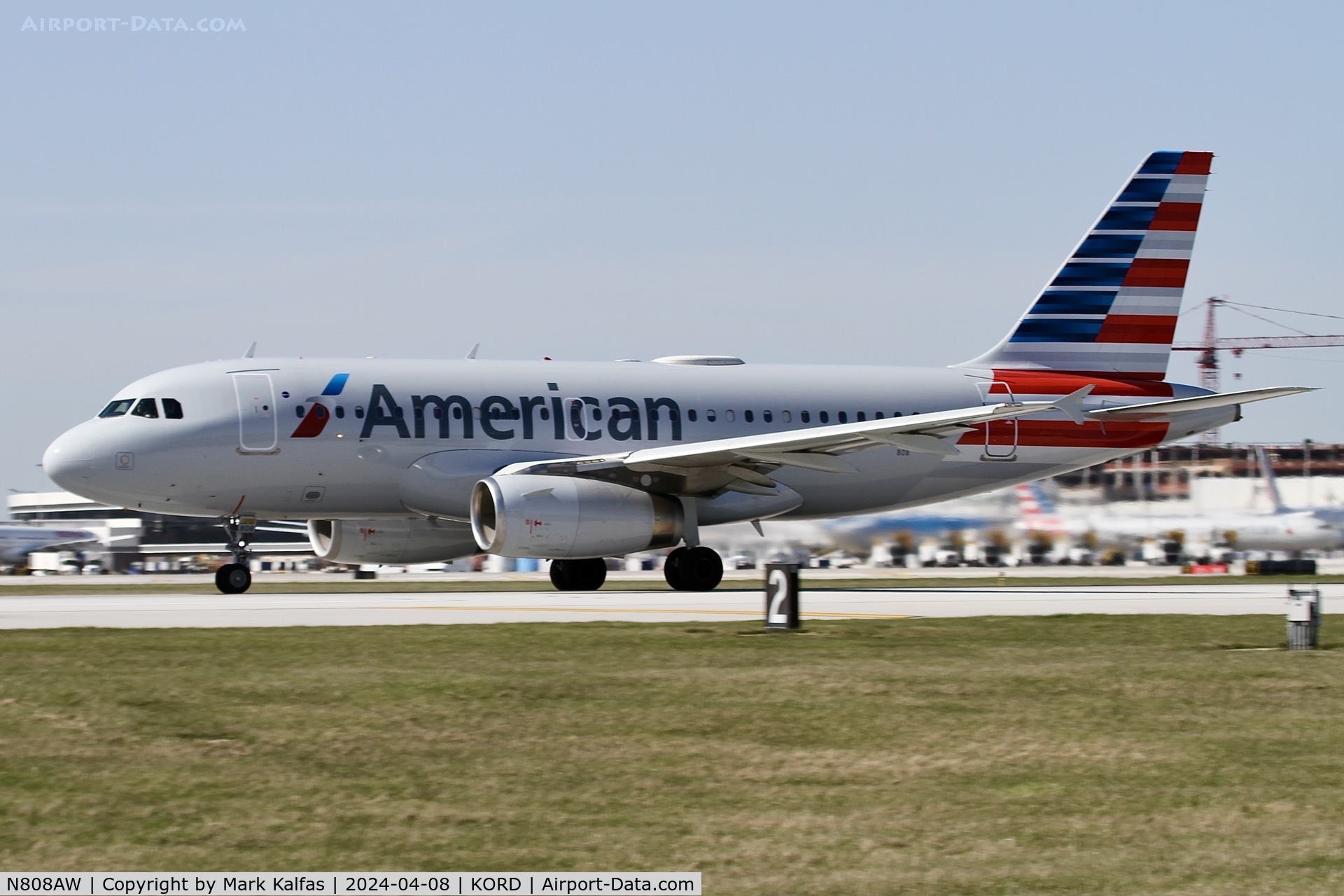N808AW, 1999 Airbus A319-132 C/N 1088, A319 American Airlines A319-132 N808AW AAL2377 ORD-STL, departing 22L ORD
