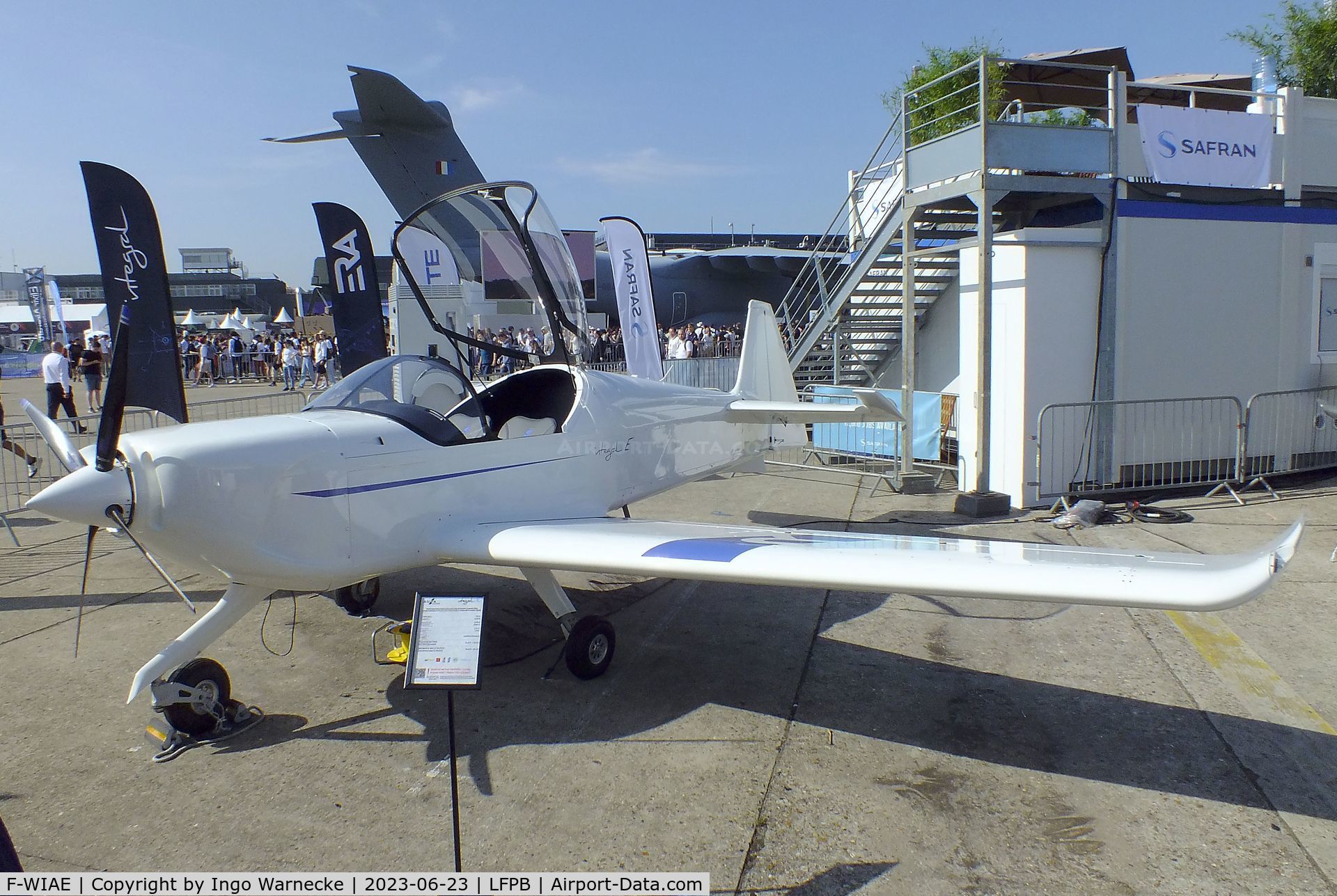 F-WIAE, 2023 Aura Aero Integral E C/N 01, Aura Aero Integral E with Safran ENGINeUS electric motor at the Aerosalon 2023, Paris