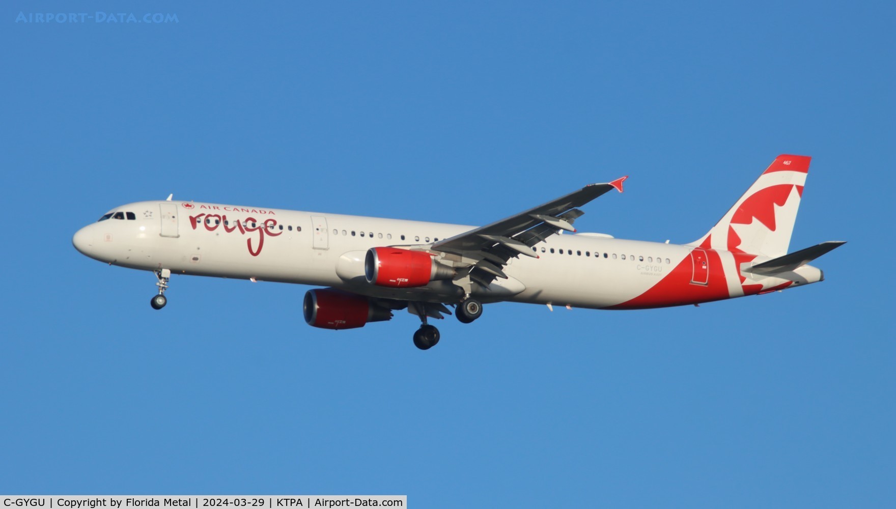 C-GYGU, 2012 Airbus A321-211 C/N 5328, Rouge A321 zx CYYZ-TPA
