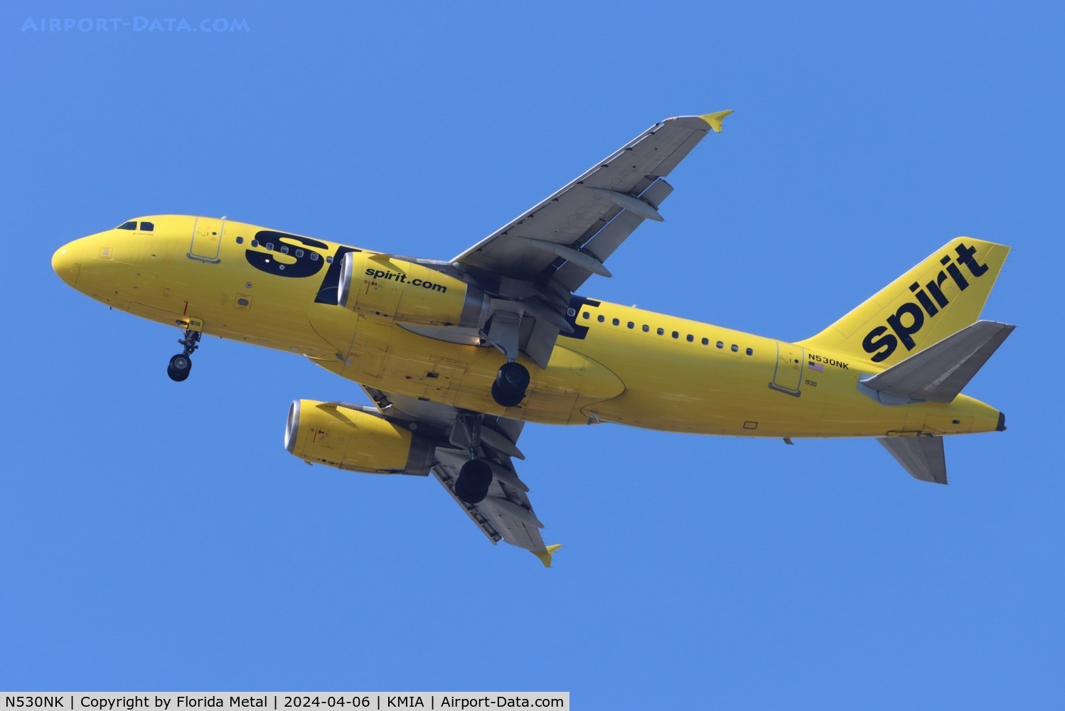 N530NK, 2007 Airbus A319-132 C/N 3017, NKS A319 yellow zx BWI-MIA