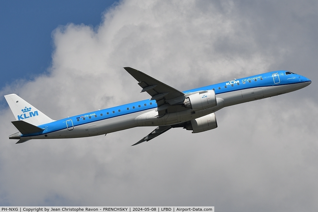 PH-NXG, 2021 Embraer E195-E2 (ERJ-190-400STD) C/N 19020062, Bordeaux (BOD)	Amsterdam (AMS)	KL1442