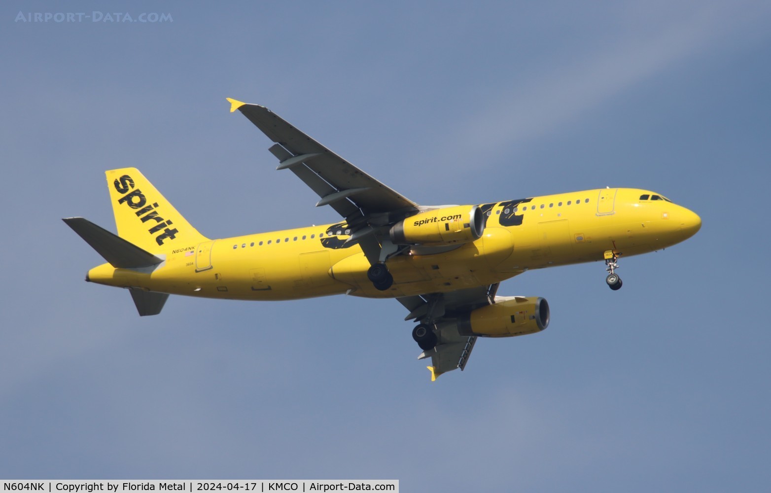 N604NK, 2010 Airbus A320-232 C/N 4431, NKS A320 yellow zx BOS-MCO