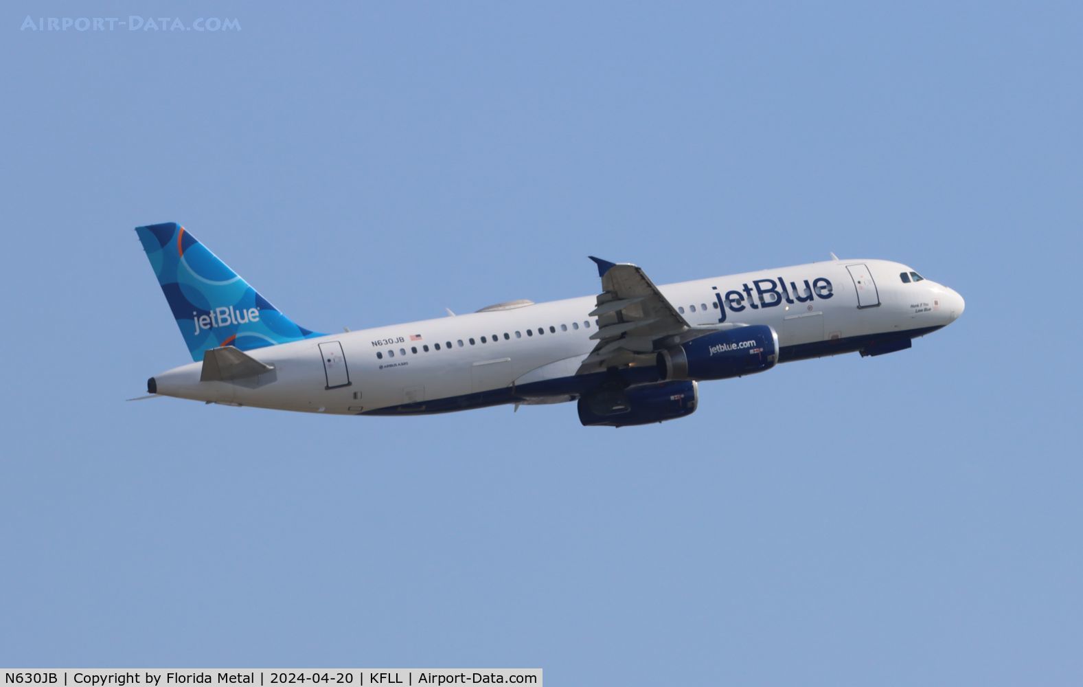 N630JB, 2005 Airbus A320-232 C/N 2640, JBU A320 zx FLL-SJO / MROC to San Jose Costa Rica