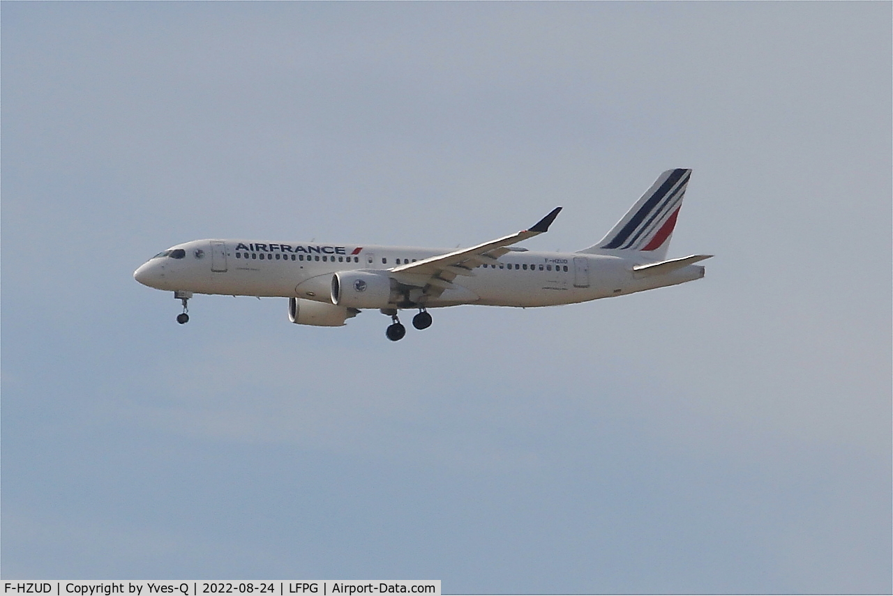 F-HZUD, 2021 Airbus A220-300 C/N 55141, Airbus A220-300, On final rwy 26L, Roissy Charles De Gaulle airport (LFPG-CDG)