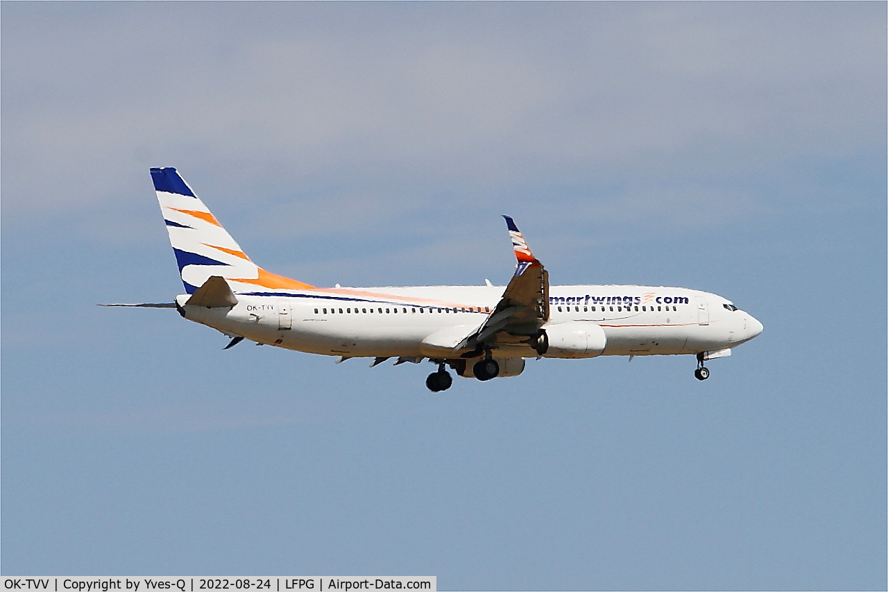 OK-TVV, 2012 Boeing 737-86N C/N 38027, Boeing 737-86N, On final rwy 09L, Roissy Charles De Gaulle airport (LFPG-CDG)