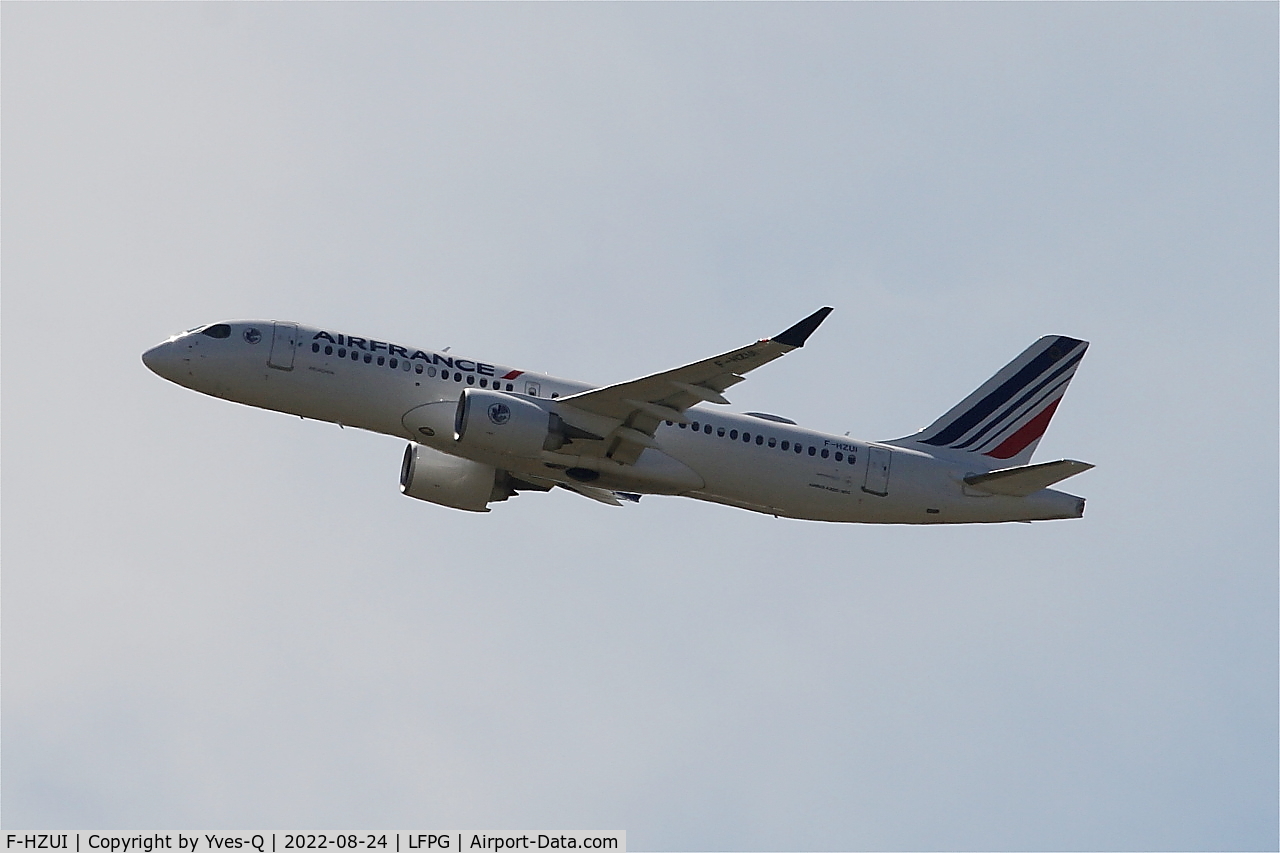 F-HZUI, 2022 Airbus A220-300 C/N 55159, Airbus A220-300, Climbing from rwy 08L, Roissy Charles De Gaulle airport (LFPG-CDG)
