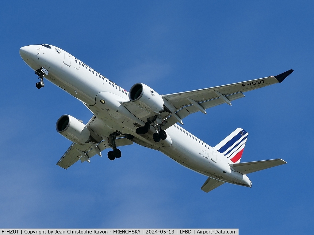 F-HZUT, 2023 Airbus Canada A220-300 C/N 55210, Paris (CDG)	Bordeaux (BOD)	AF7432