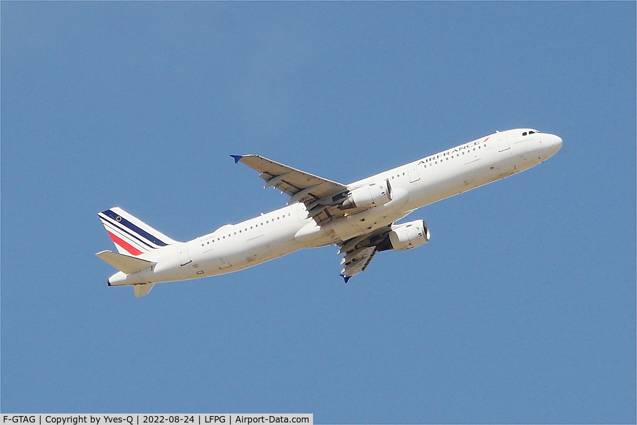 F-GTAG, 1999 Airbus A321-211 C/N 0956, Airbus A321-211, Climbing from rwy 09R, Roissy Charles De Gaulle airport (LFPG-CDG)