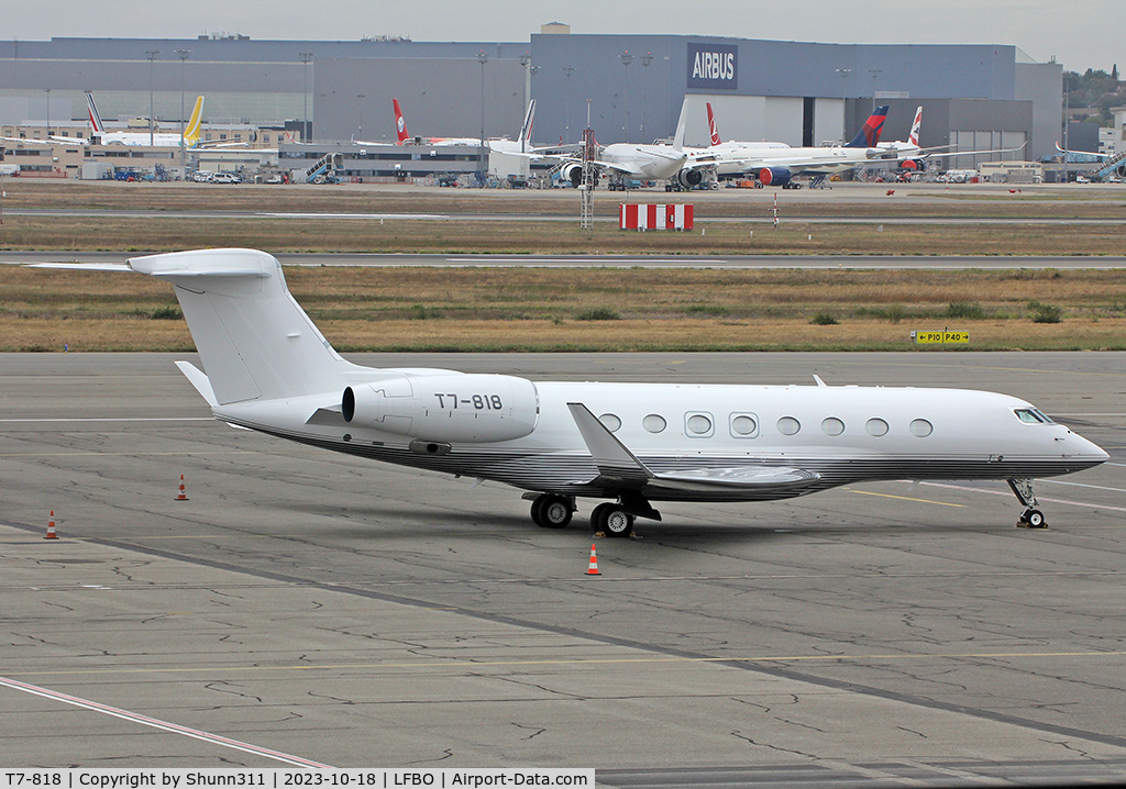 T7-818, 2014 Gulfstream Aerospace G650 (G-VI) C/N 6102, Parked at the General Aviation area...