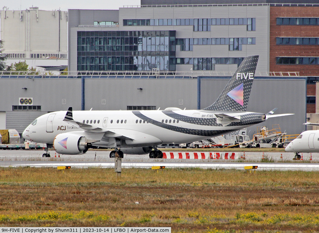 9H-FIVE, 2021 Airbus A220-100 (ACJ) C/N 50062, Parked at the General Aviation area...