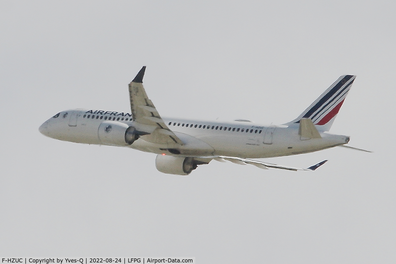 F-HZUC, 2021 Airbus A220-300 C/N 55140, Airbus A220-300, Take off rwy 08L, Roissy Charles De Gaulle airport (LFPG-CDG)