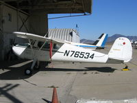 N76534 @ SDM - 1946 Cessna 120 in bright sun at Brown Field (San Diego), CA - by Steve Nation