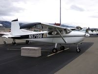 N5719B @ RHV - 1956 Cessna 182 (straight tail) between rainstorms at Reid-Hillview Airport, San Jose, CA - by Steve Nation