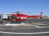 N42RX @ 1O3 - REACH (Medi-Plane) 1998 Bell 407 at  Lodi Airport, CA - by Steve Nation