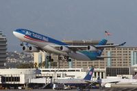 F-OSUN @ LAX - Air Tahiti Nui F-OSUN (A340-313) departing LAX RWY 25R on a late afternoon in March 2006. - by Dean Heald