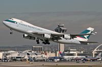 B-HUK @ LAX - Cathay Pacific Cargo B-HUK (747-467F(SCD)) departing LAX RWY 25R. - by Dean Heald