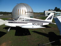 N5386W @ 2O3 - 1962 Piper PA-28-160 in tight squeeze at Parrett Field (Angwin), CA - by Steve Nation