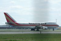 N705CK @ BRU - Kalitta Air 747-freighter during landing roll-out at Zaventem airport, Brussels.. - by Henk van Capelle