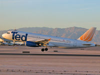 N481UA @ KLAS - Ted Airlines / 2001 Airbus Industrie A320-232 / Look, Ted is sporting a new crown! - by Brad Campbell