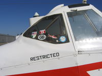 N3794E @ O20 - decals on cockpit of San Joaquin Air 1978 Piper PA-36-375 Brave rigged as sprayer @ Lodi-Kingdon Airport, CA - by Steve Nation