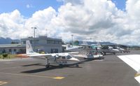 DQ-FIN @ NAN - Line up of BN Islander of Sunair (DQ-FIN), DHC 3 Beaver of Pacific Island Seaplanes (DQ-GEE), and two DHC 6 Twin Otters of Sun Air - by Micha Lueck