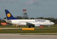 D-ABIK @ EGCC - Lufthansa B.737 taxi-ing to its gate after arriving on 06R. - by Kevin Murphy
